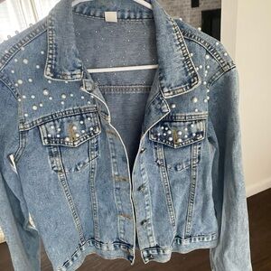Pearl Studded Denim Jacket